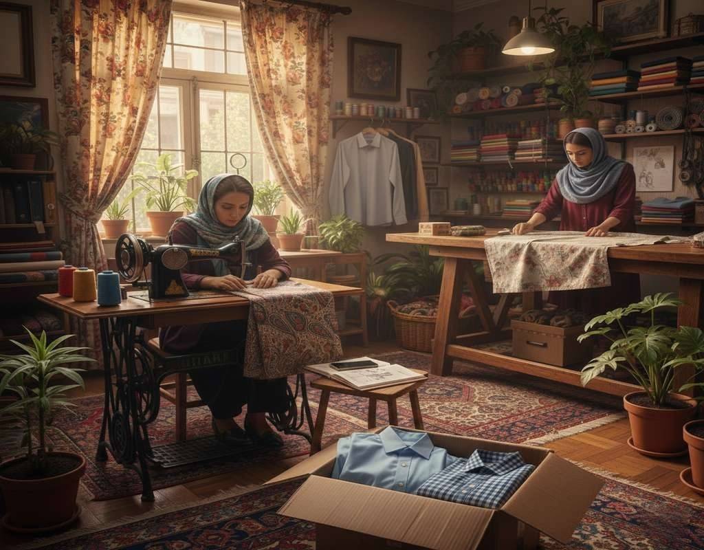 خیاطی خانم ها یکی از مشاغل خانگی است